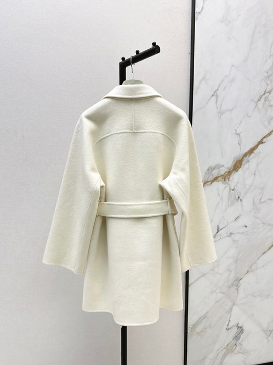 He 25 Sheepskin button wool cashmere coat(BEIGI/BLACK)