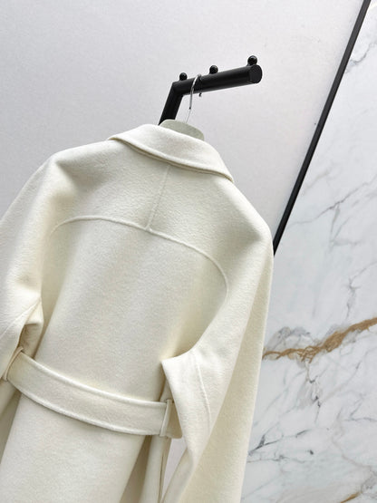 He 25 Sheepskin button wool cashmere coat(BEIGI/BLACK)