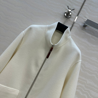 He 25 Double-sided stand-up collar wool and cashmere coat(BEIGI/BLACK)