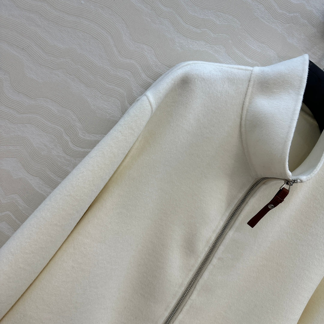 He 25 Double-sided stand-up collar wool and cashmere coat(BEIGI/BLACK)