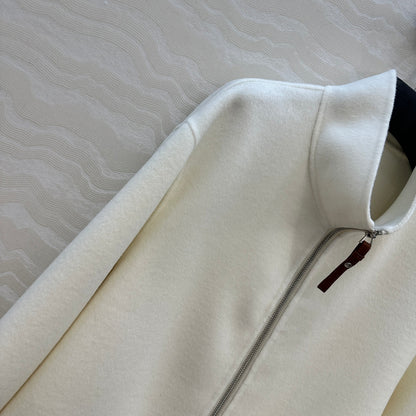 He 25 Double-sided stand-up collar wool and cashmere coat(BEIGI/BLACK)