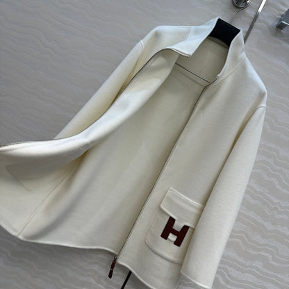 He 25 Double-sided stand-up collar wool and cashmere coat(BEIGI/BLACK)