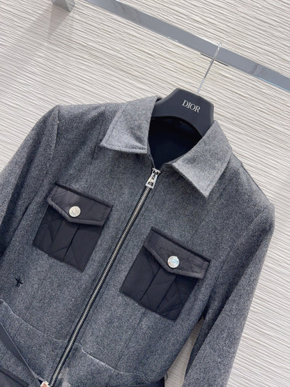 Di 25fw New Multi-Pocket Wool Dress（KAHKI/GRAY）