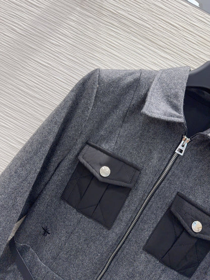 Di 25fw New Multi-Pocket Wool Dress（KAHKI/GRAY）
