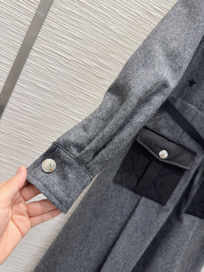 Di 25fw New Multi-Pocket Wool Dress（KAHKI/GRAY）
