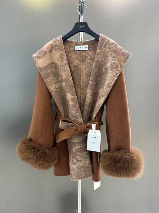 Di 25 Jungle print wool jacket(BROWN/NAVY)
