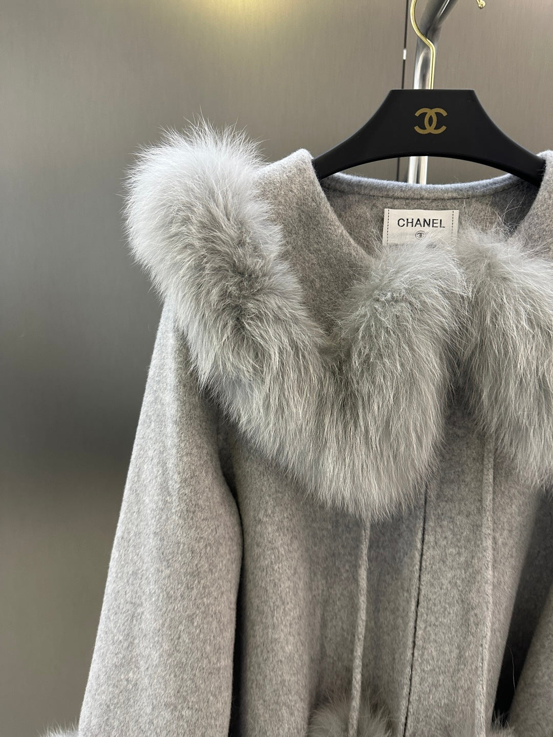 C 25fw New imported white fox fur + Australian superfine wool coat(WHITE/PINK/GRAY)