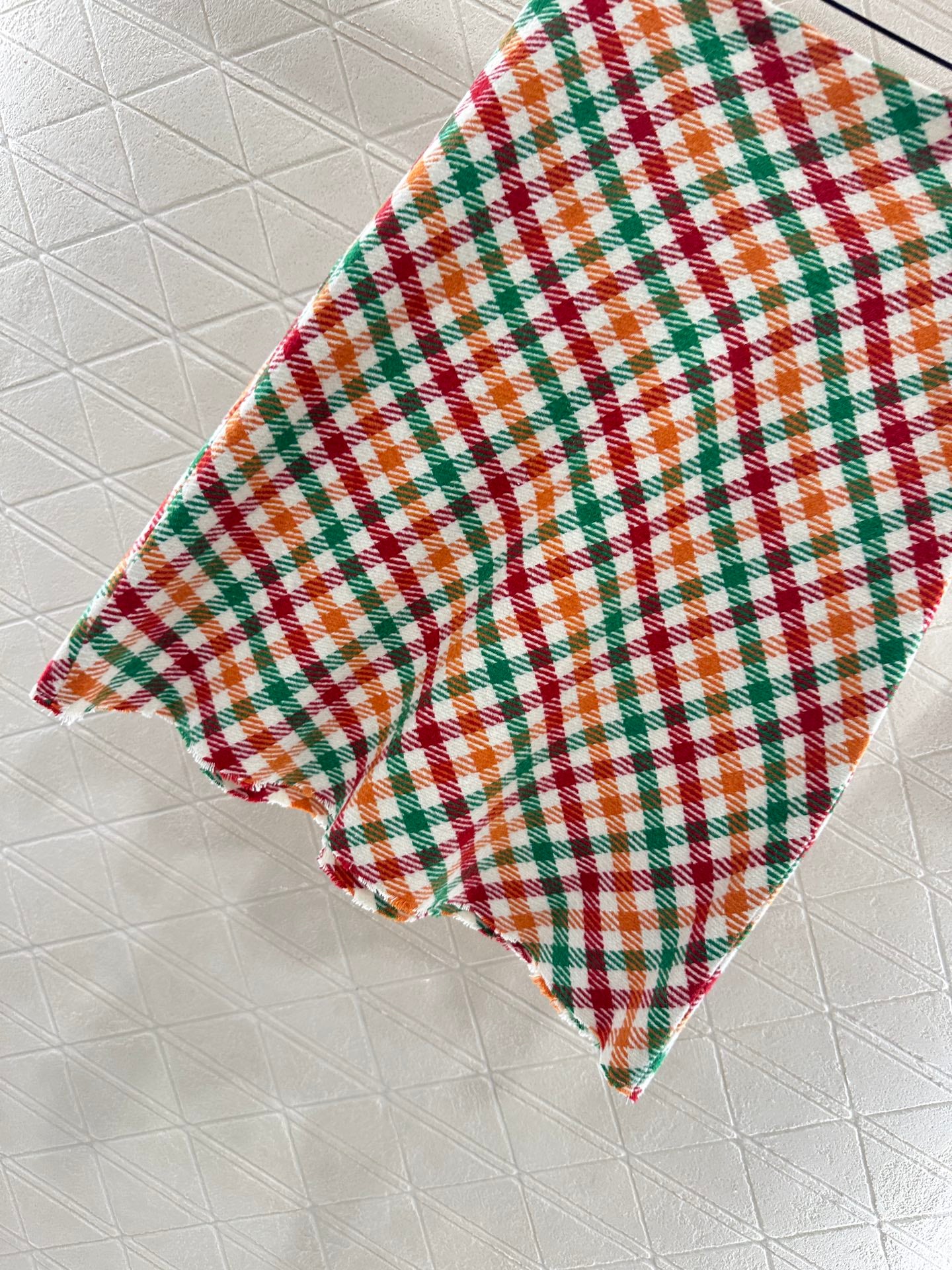 Mi 25 Straight checked colorful wool skirt