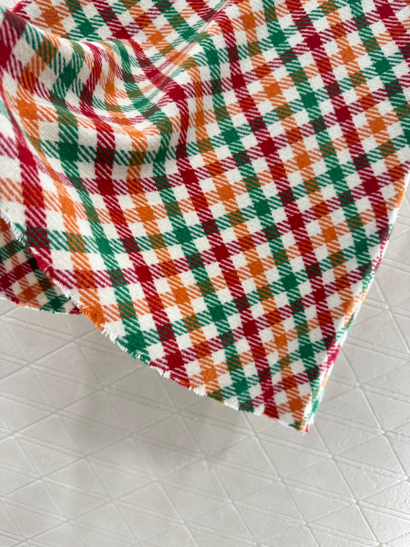 Mi 25 Straight checked colorful wool skirt