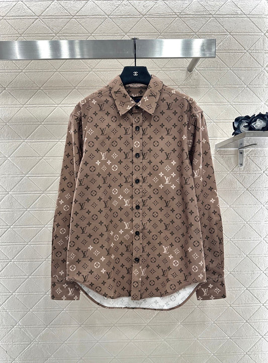 L 25 Printed lapel long-sleeved shirt