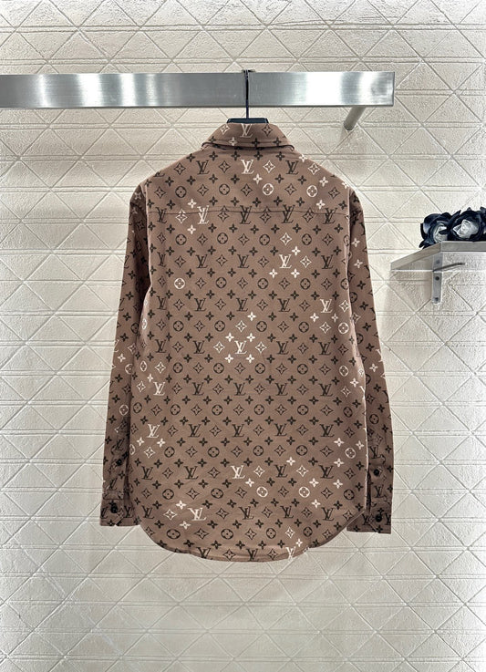 L 25 Printed lapel long-sleeved shirt