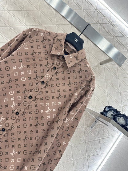 L 25 Printed lapel long-sleeved shirt