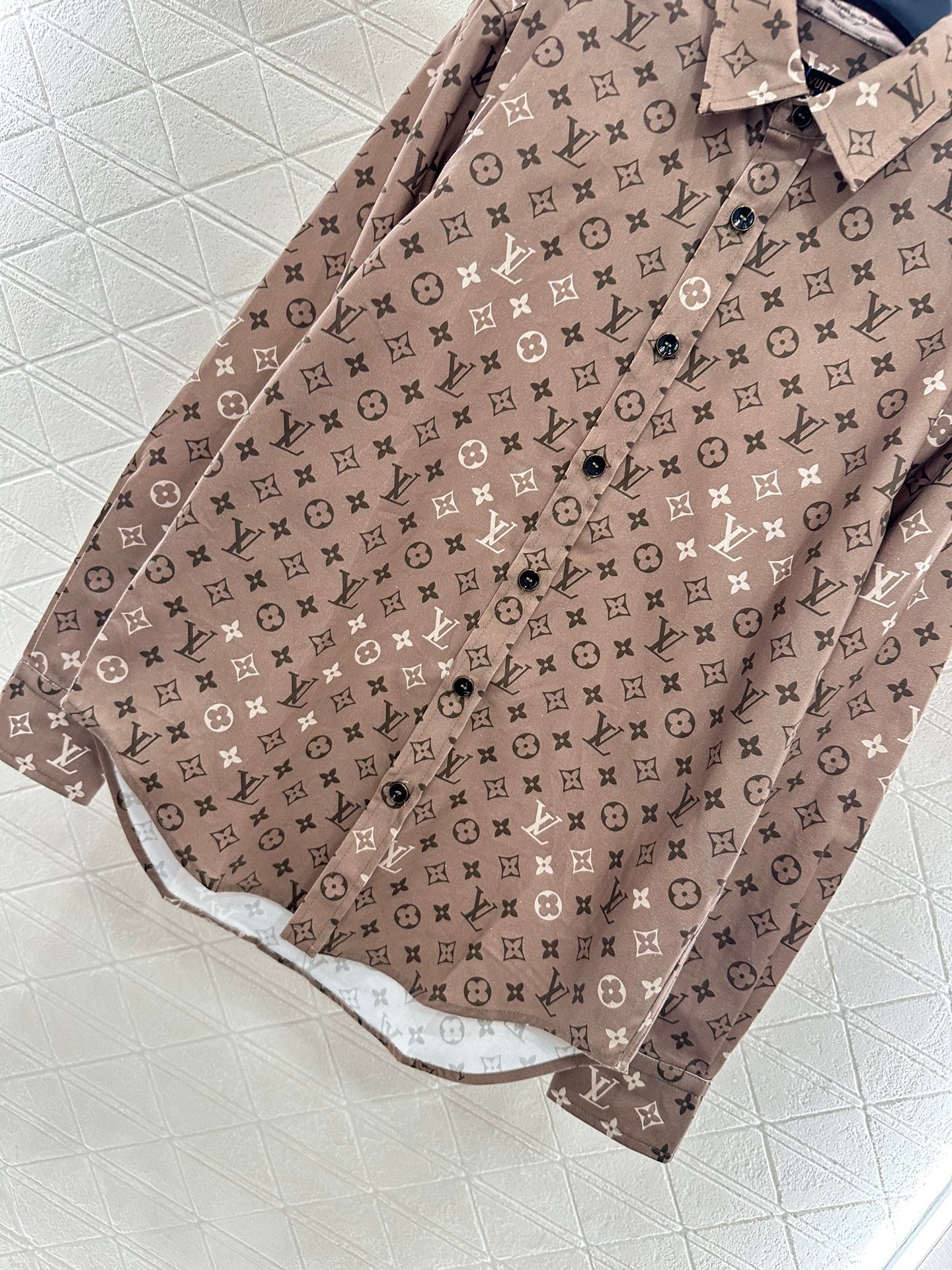 L 25 Printed lapel long-sleeved shirt