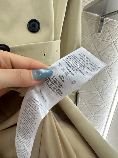 Gu 25 Lapel double-breasted mid-length trench coat