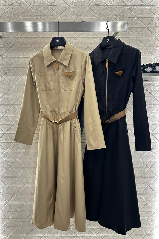 Pr 25 Lapel belt dress