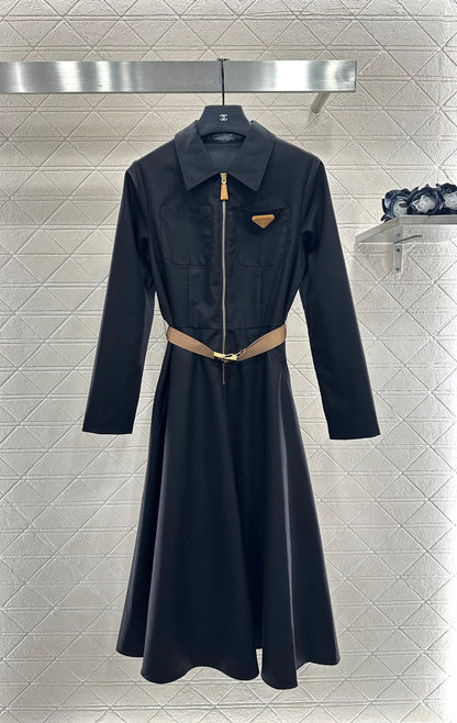 Pr 25 Lapel belt dress