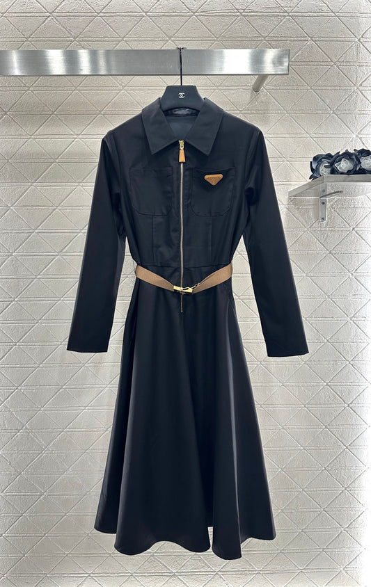 Pr 25 Lapel belt dress