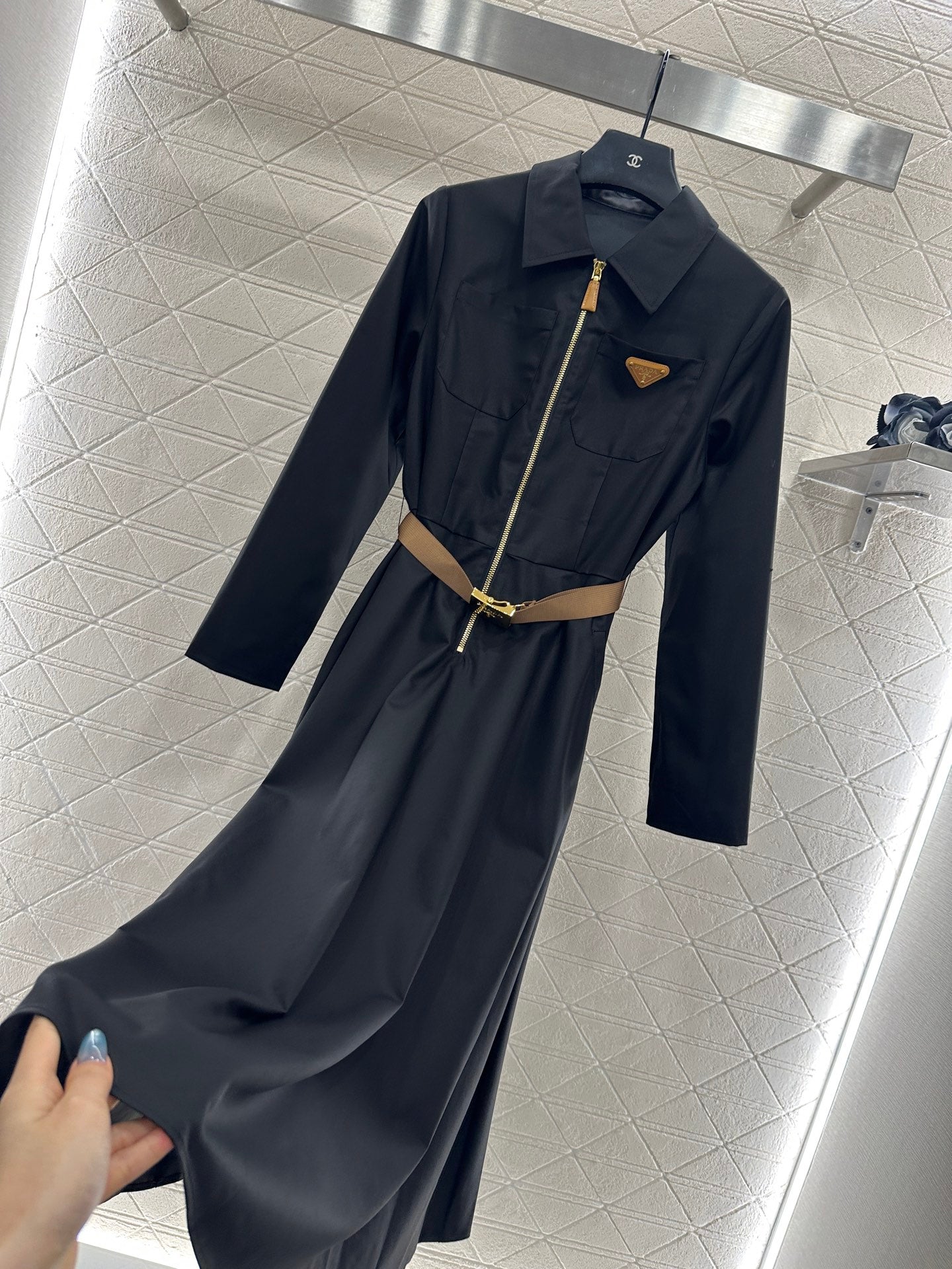 Pr 25 Lapel belt dress