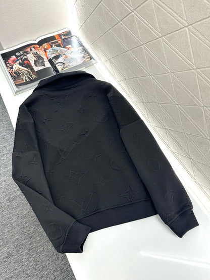 L 25 embossed logo half-placket sweatshirt
