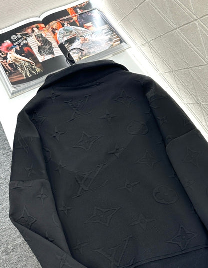 L 25 embossed logo half-placket sweatshirt