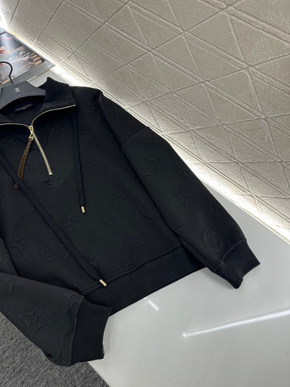 L 25 embossed logo half-placket sweatshirt