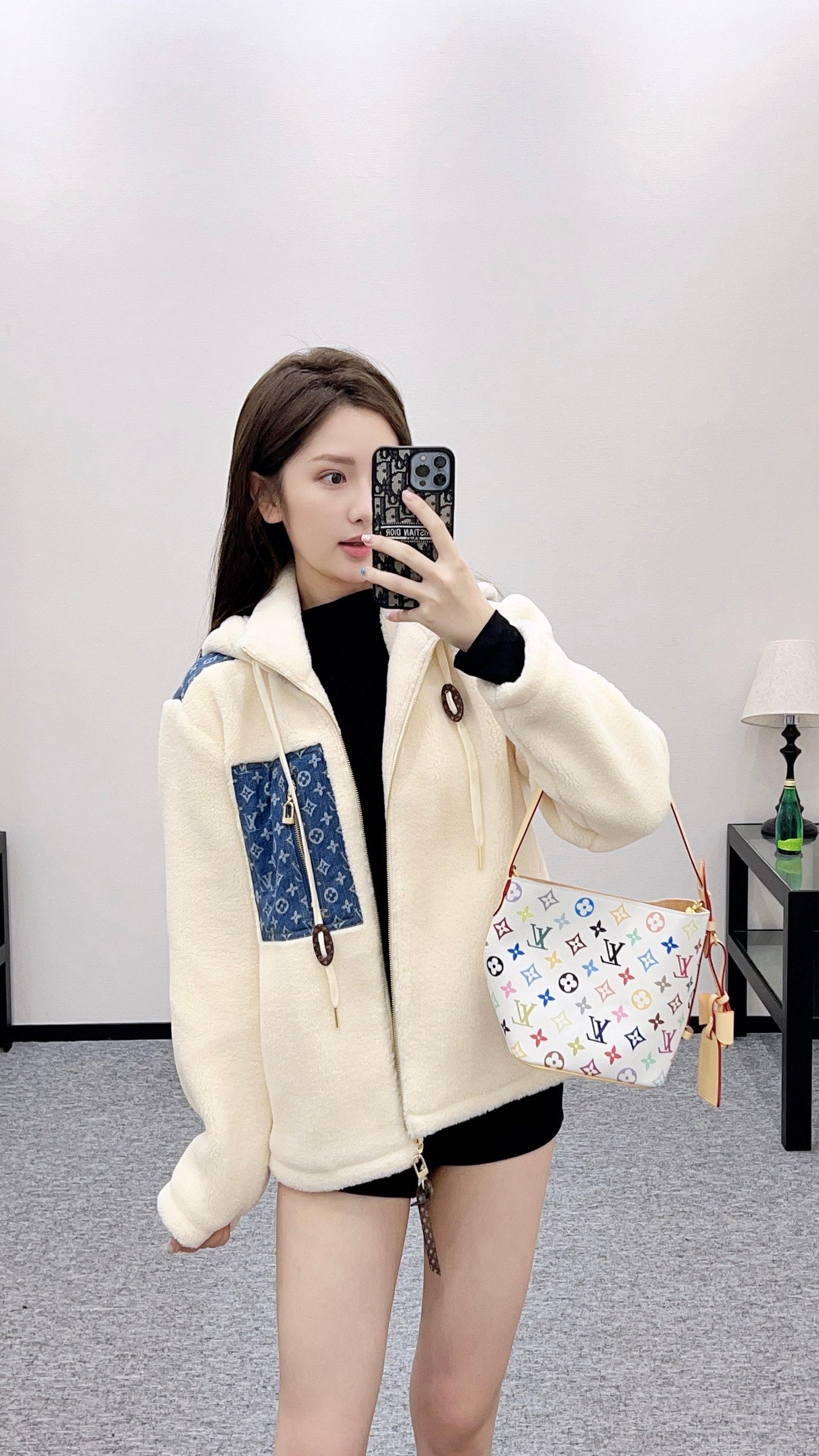 L 25 Hooded Teddy Lamb Jacket