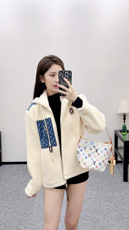 L 25 Hooded Teddy Lamb Jacket