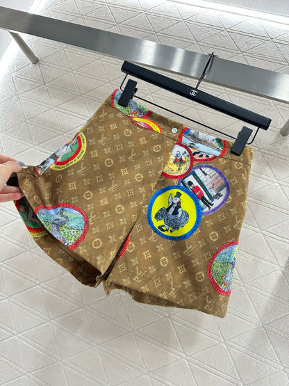 L 25 Active Print Pajama Shorts Set