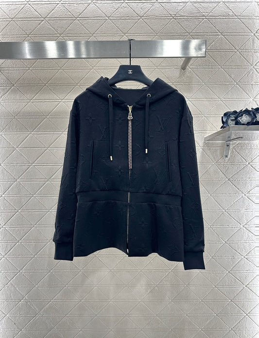 L 25 Embossed LOGO Hooded Waist Jacket and Pants Set