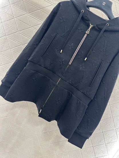 L 25 Embossed LOGO Hooded Waist Jacket and Pants Set