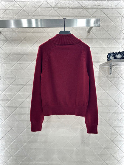 Mi 25 Zippered knit wool cardigan