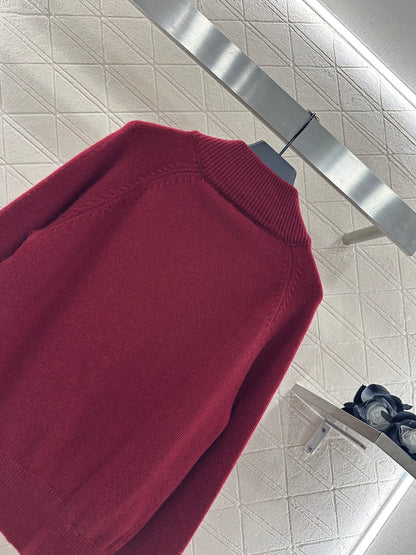 Mi 25 Zippered knit wool cardigan