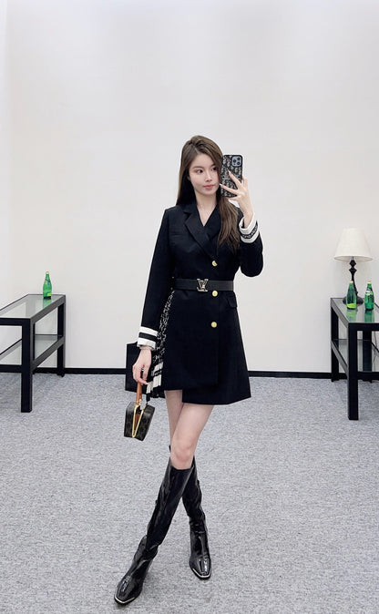 L 25 Irregular belt-stitched suit