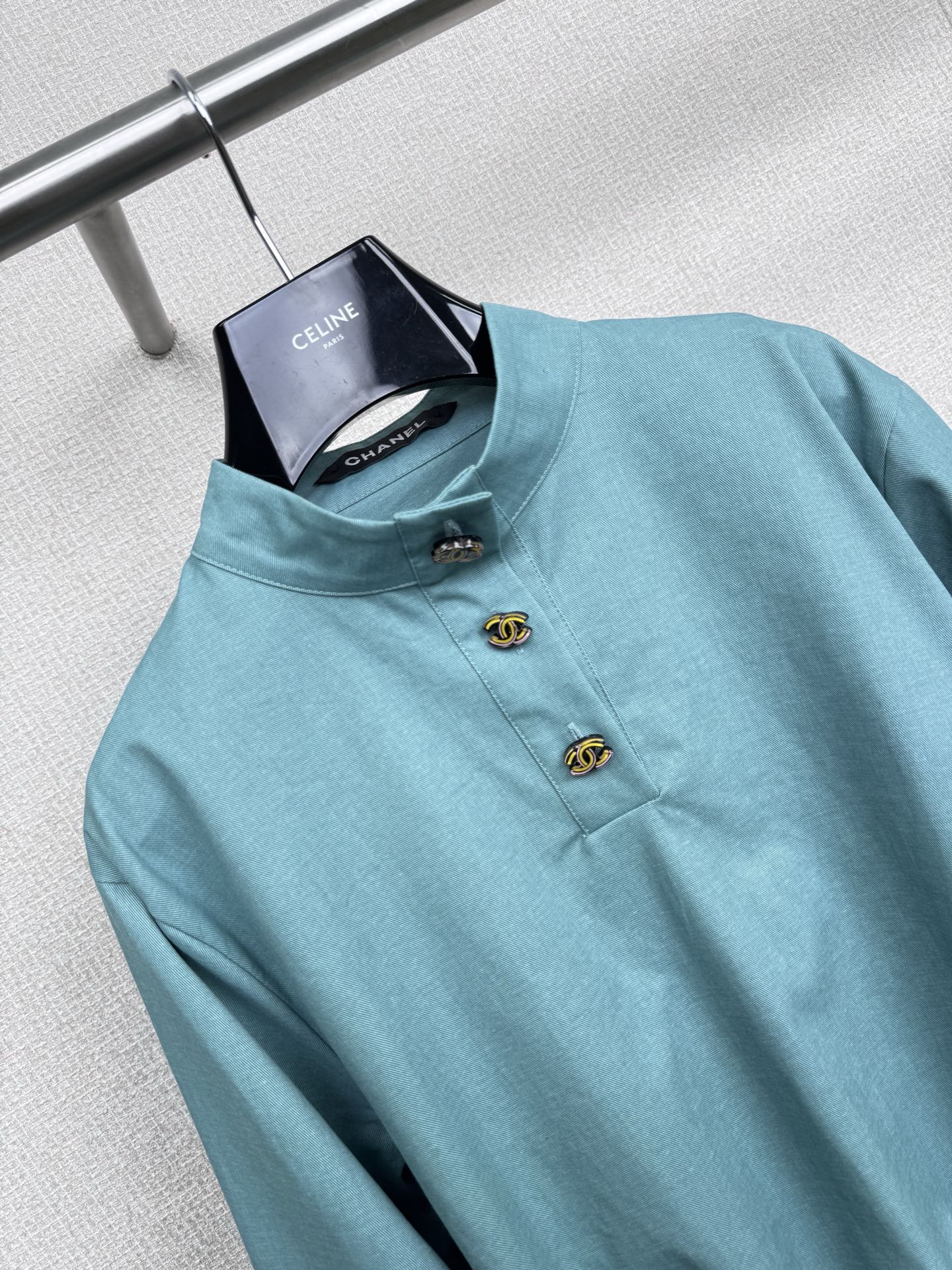 C 25 New vintage collection high collar waist shirt（BLUE/GRAY）