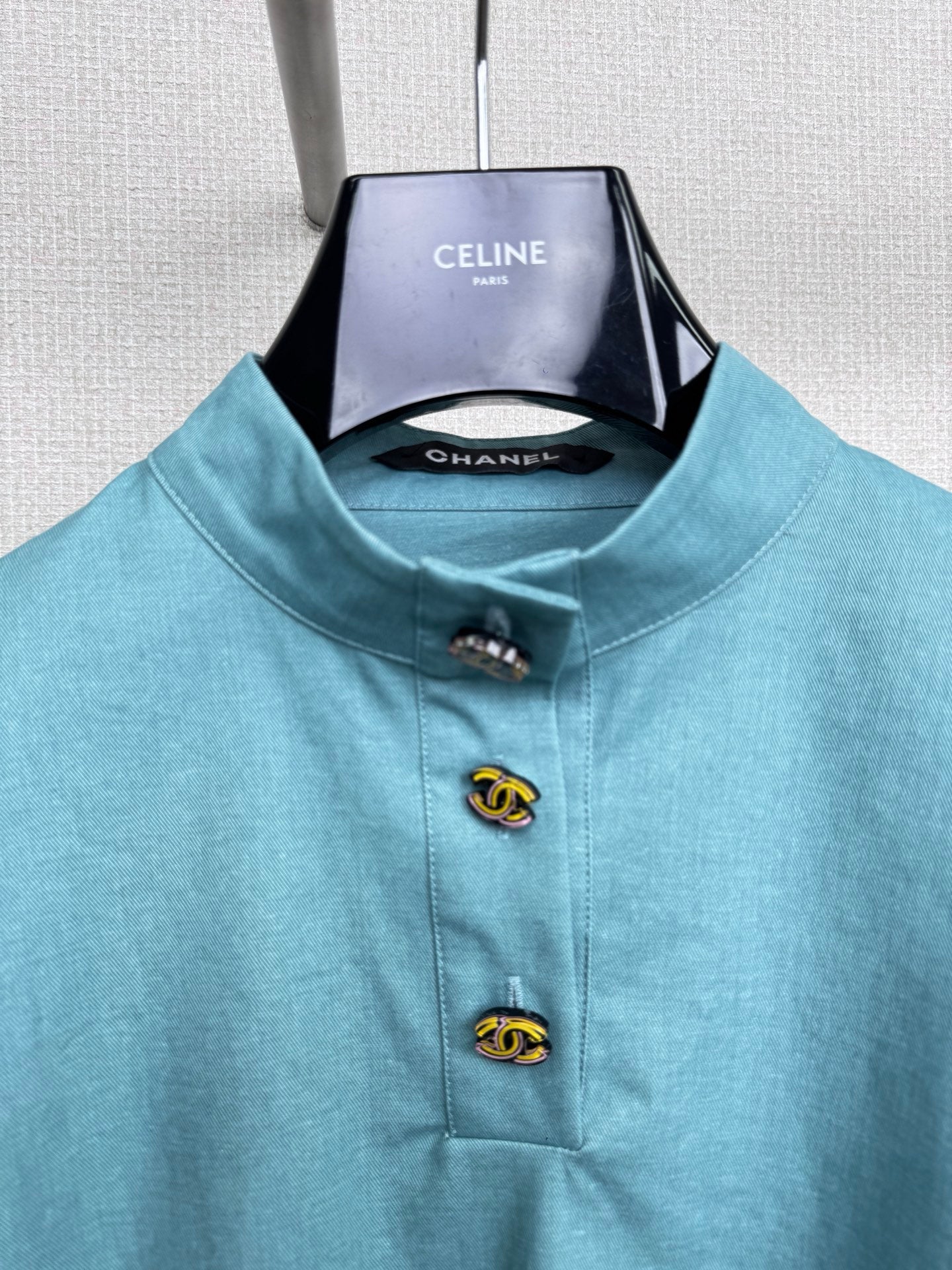 C 25 New vintage collection high collar waist shirt（BLUE/GRAY）