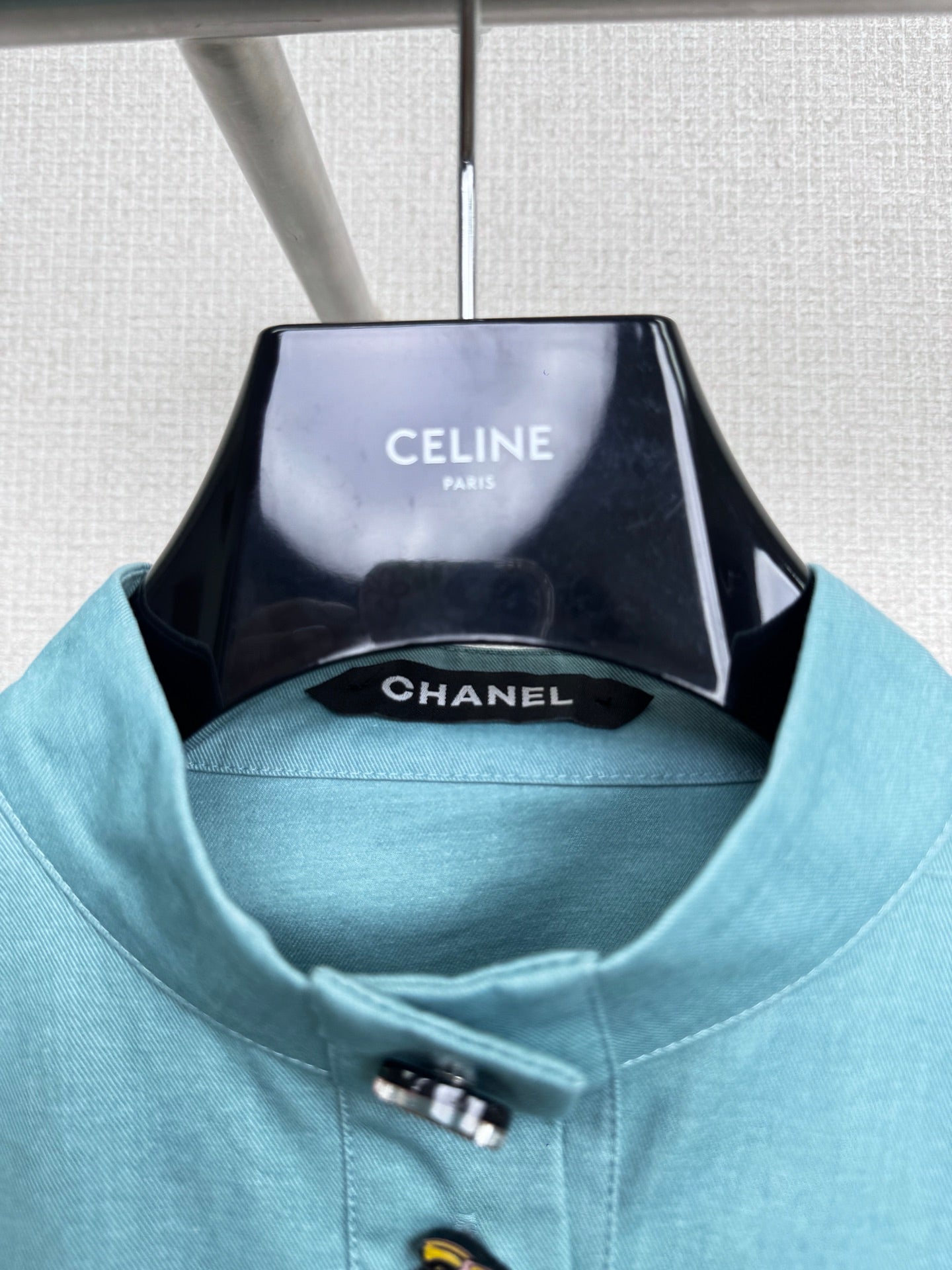 C 25 New vintage collection high collar waist shirt（BLUE/GRAY）