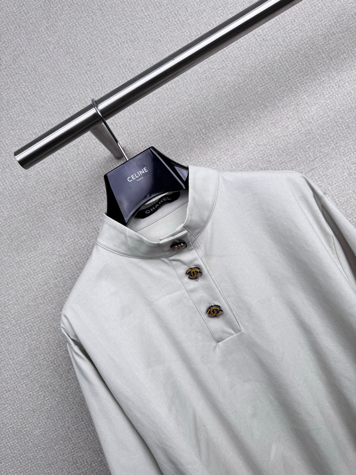 C 25 New vintage collection high collar waist shirt（BLUE/GRAY）