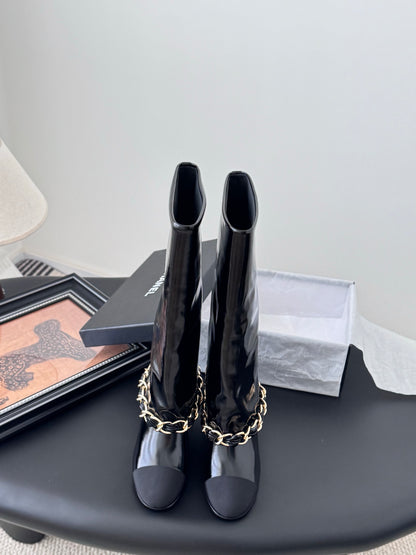 C 25K New Chain Boots（Black/Glossy Black）