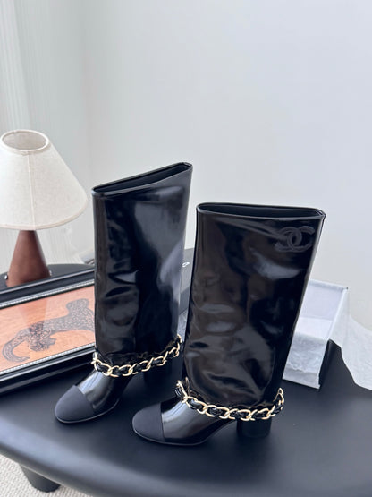 C 25K New Chain Boots（Black/Glossy Black）