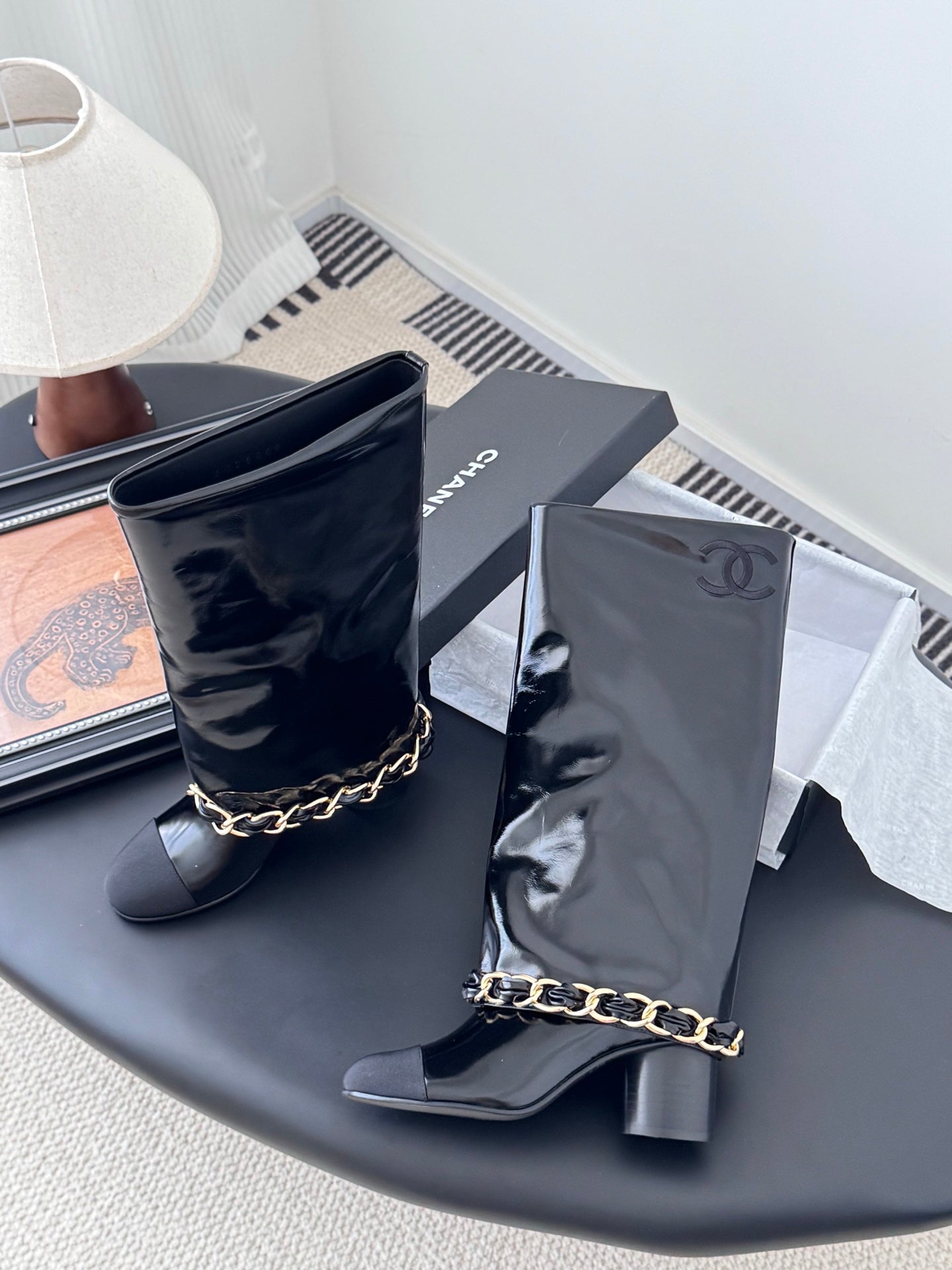 C 25K New Chain Boots（Black/Glossy Black）