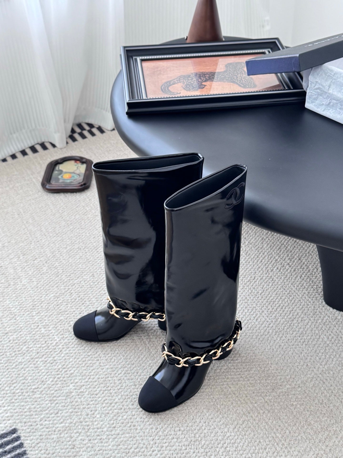 C 25K New Chain Boots（Black/Glossy Black）