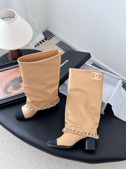 C 25K New Chain Boots（KHAKI/WHITE）