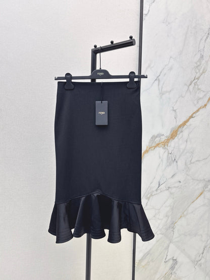 Fe 25 New Black High Waist Fishtail Skirt