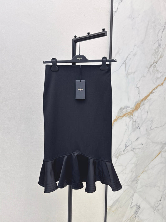Fe 25 New Black High Waist Fishtail Skirt