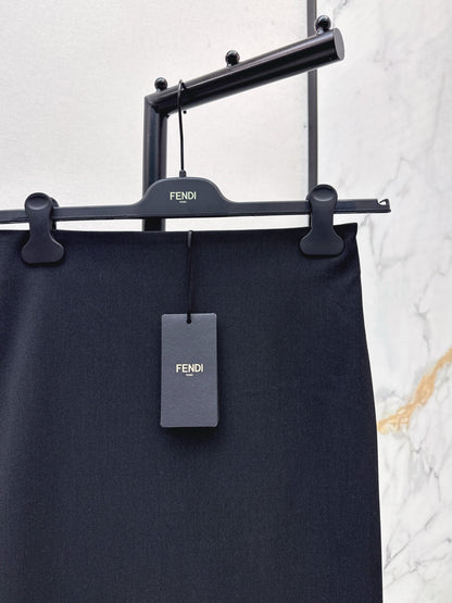 Fe 25 New Black High Waist Fishtail Skirt