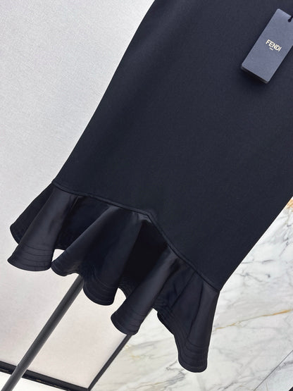 Fe 25 New Black High Waist Fishtail Skirt