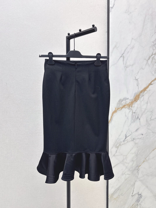 Fe 25 New Black High Waist Fishtail Skirt