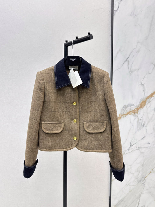 Ce 25 New denim patchwork short jacket