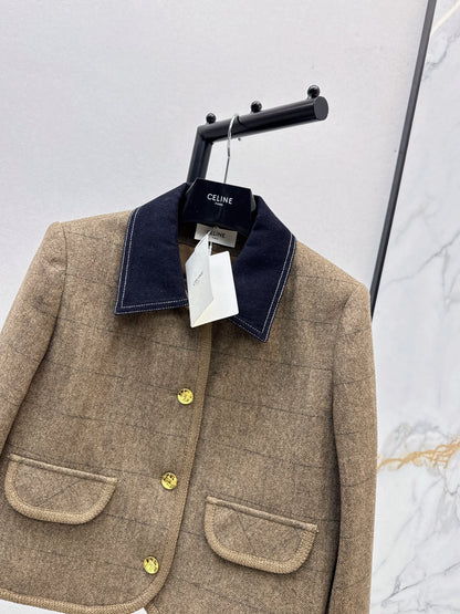 Ce 25 New denim patchwork short jacket