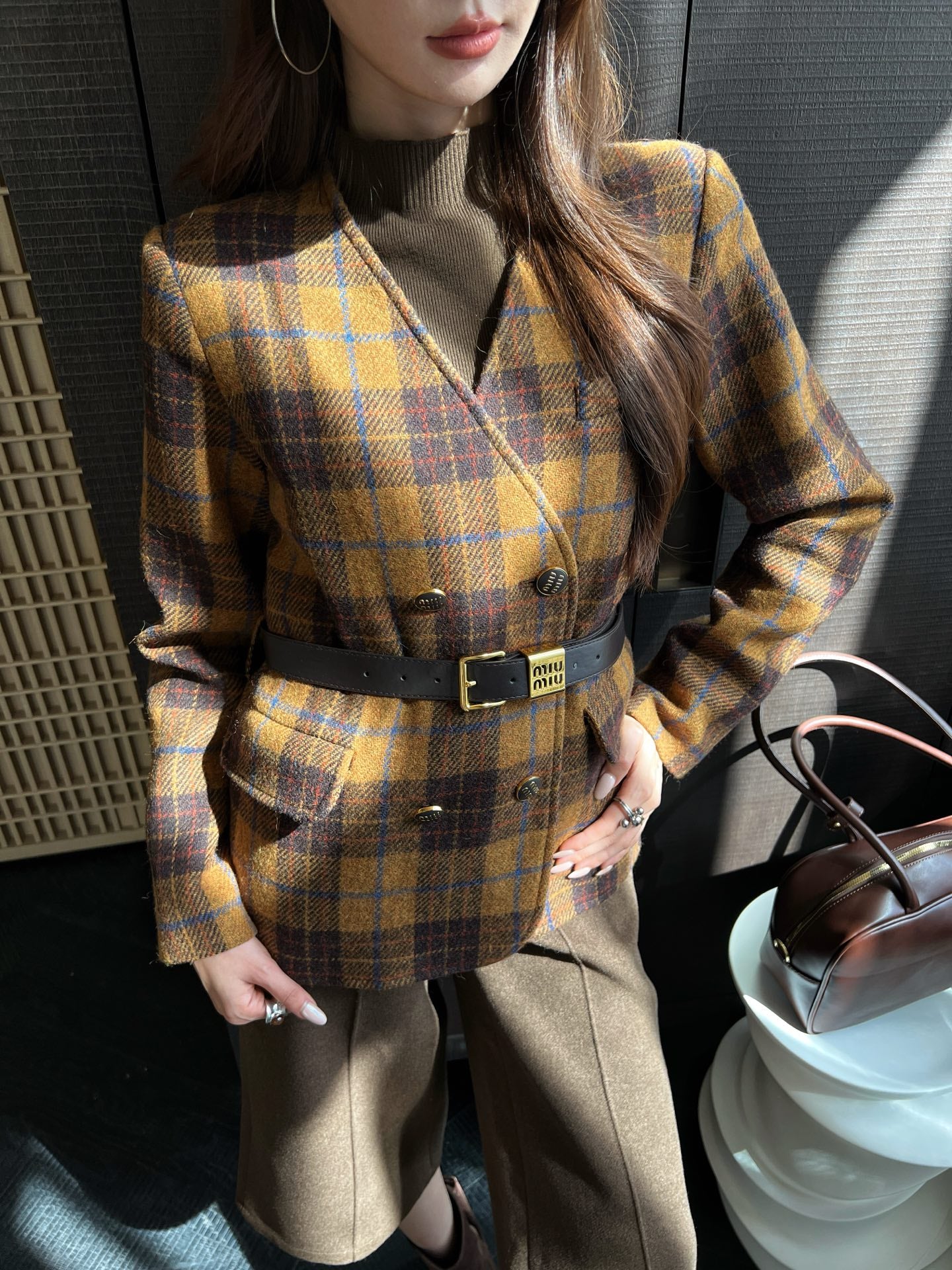 Mi 25 New wool retro plaid jacket